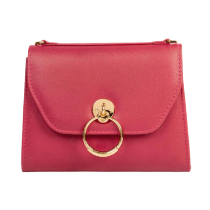 Pink Casual Clutch with Braided Strap